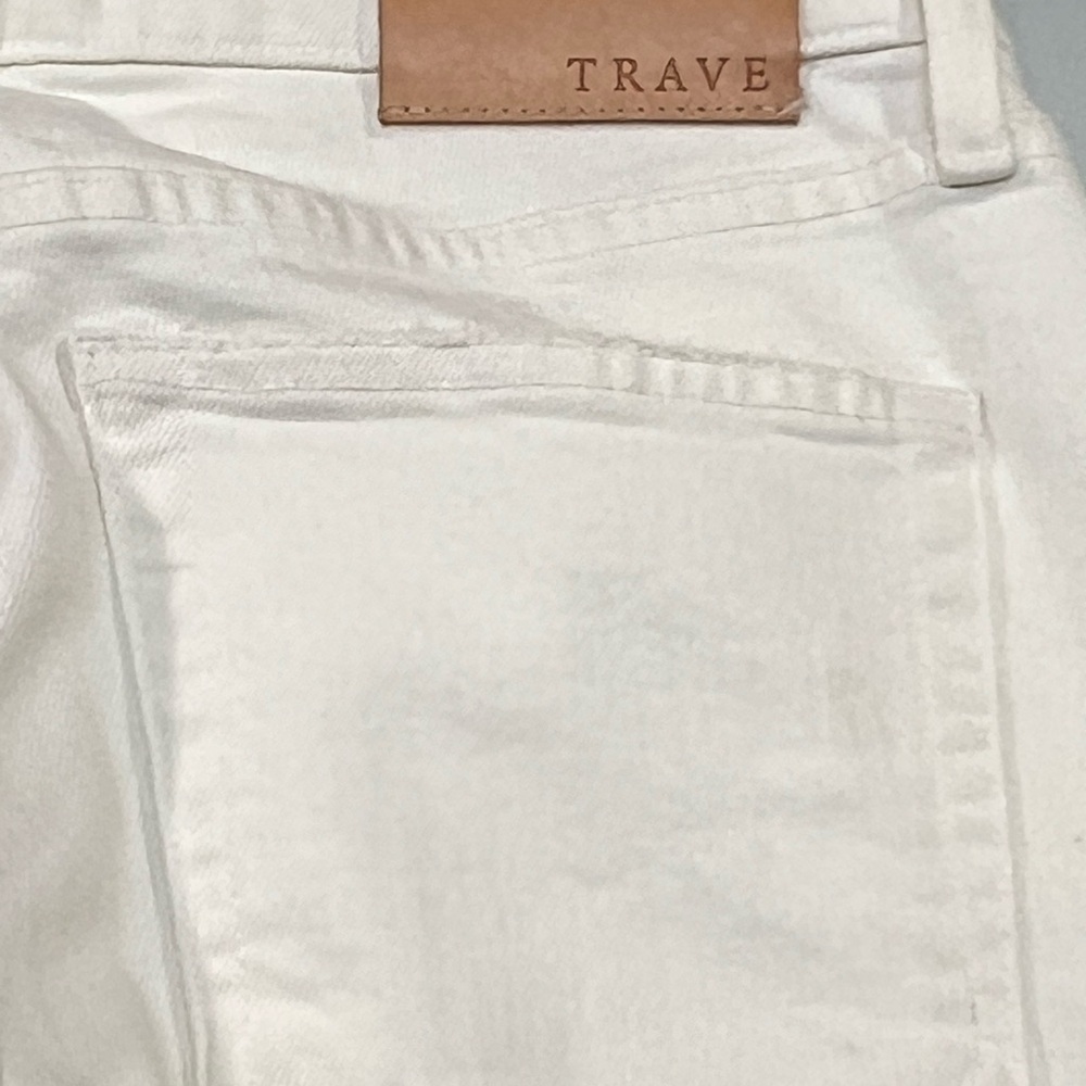 New Trave Faye Off White Jeans Size 28 Raw Hem Split Seam 5 Pocket NWOT - Picture 7 of 11